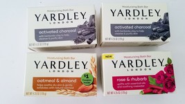 Yardley London Moisturizing Charcoal, Rose, Oatmeal Bar Soap 4.25 Oz - LOT OF 4 - £7.58 GBP
