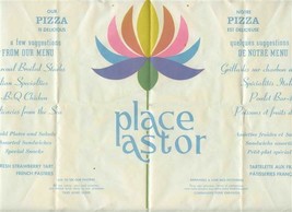 Place Astor Placemat Menu in French and English Montreal Canada - £14.24 GBP