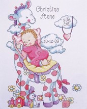 DIY Tobin Giraffe Baby Girl Birth Record Gift Counted Cross Stitch Kit 2... - £18.30 GBP