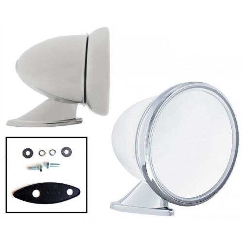 4&quot; inch Bullet Race Sports Car GT Racing Chrome Side Exterior Mirror Hot... - $27.95