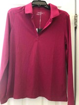 Nwt Ladies Nike Fuchsia Berry Pink Long Sleeve Golf Tennis Shirt -size L - £29.08 GBP