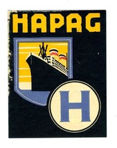 HAPAG 1930&#39;s Baggage Sticker Hamburg American Line  - £10.86 GBP