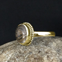 925 Sterling Silver Rutile Quartz Gems Rose Gold/Gold Plated Ring Women GRS1236 - £29.89 GBP+