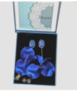 Dangle Petal Blue Acrylic Earrings - NEW With Case - £16.86 GBP