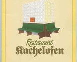 Restaurant Kachelofen Menu Frankfurt Sheraton Hotel Germany  - £14.19 GBP