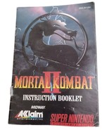 Mortal Kombat II 2 Super Nintendo SNES Instruction Manual Booklet ONLY - $9.54 CAD