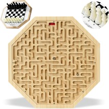Wooden Labyrinth Board Game Board Game 2 in 1 Marble Maze and Game Brain... - $60.54