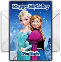Disney's Frozen Elsa & Anna Personalised Birthday / Christmas / Card - Large A5 - $4.10