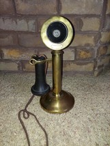  Western Electric Candlestick Telephone Brass American Tel &amp; Tel Co.1918 - £186.16 GBP