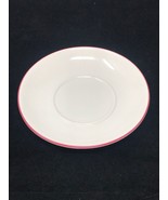 EUC STARBUCKS Coffee Ceramic White Pink Rim Saucer 2006 Dessert 6” Plate... - $9.22