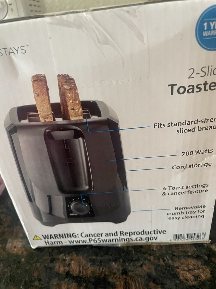 Mainstays  2 Slice Toaster - 6 Toast Setting &amp; Cancel Feature - $9.93