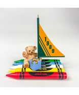 Hallmark Keepsake Ornament Crayola Crayon Bright Journey Bear Sail Boat 1989 - $7.91