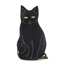 Black Cat Style Chain Shoulder Bag for Young Girl Casual Women Purses and Handba - £28.42 GBP