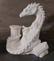 Ceramic Bisque Ready to Paint Large Sitting Dragon Place Stand Gem Globe... - $60.48