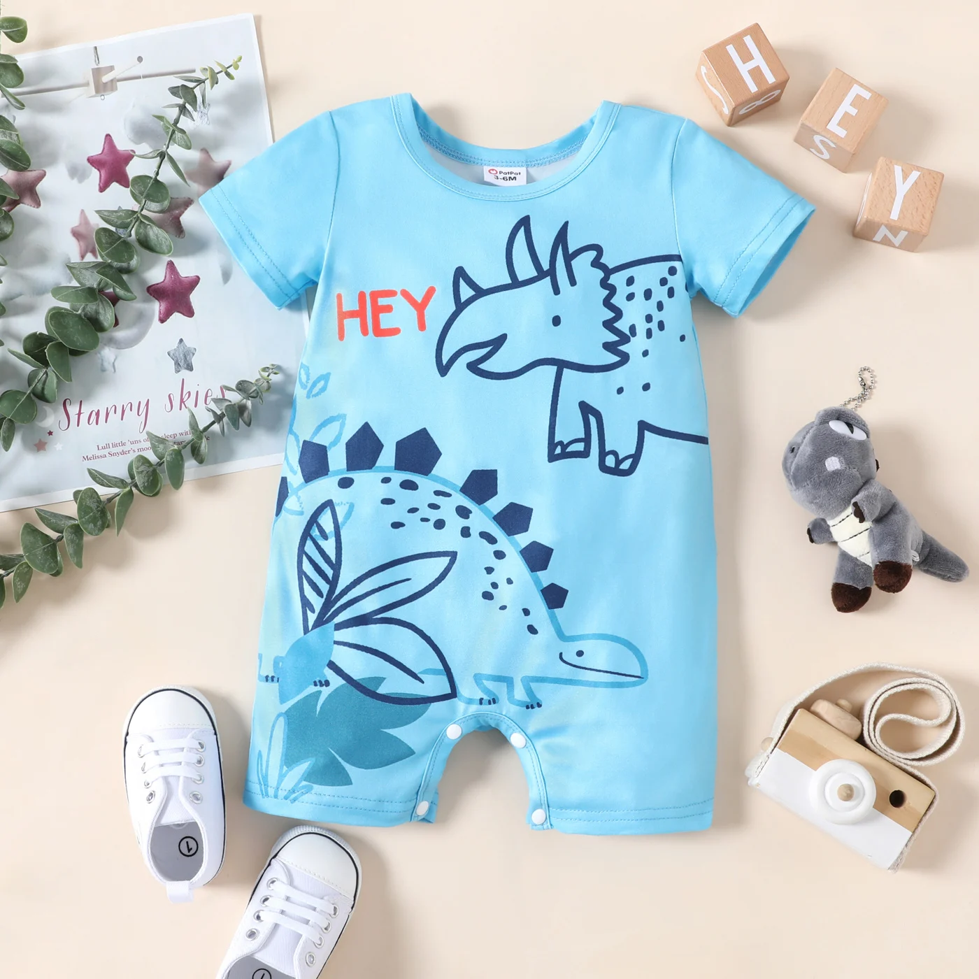 PatPat Summer Newbrow Baby Boy Clothes Stripe/ Print Short-sleeve Romper... - £35.59 GBP