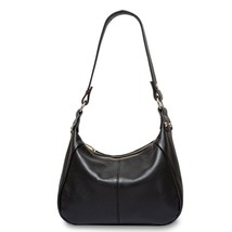 100% Genuine Leather Classic Black Women Shoulder Bag Fashion Crossbody Messenge - £63.39 GBP