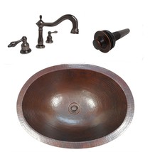 19&quot; Oval Undermount or Drop In Copper Bathroom Vanity Sink with Brushed ... - $314.95