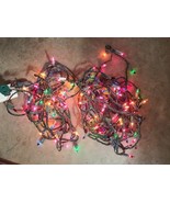Christmass Tree Lights Multicolor/Green 18 to 25 ft each-Works -2 LOT - $26.59 CAD