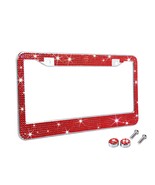 TZARROT Red Bling Rhinestone License Plate Frames for Women, Metal Rust-... - $25.73