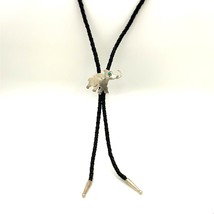 Vintage Sterling Native American Navajo Zuni Elephant with Turquoise Bolo Tie - £67.63 GBP