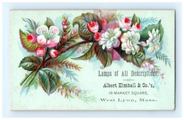 Lamps At Albert Kimball &amp; Co Victorian Trade Card West Lynn, Mass - $14.85