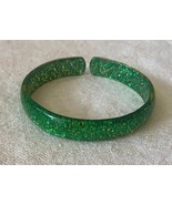 ⭕⭕VTG, Bracelet, adjustable, vintage in acrylic, green with diamonds, wi... - $183.78 MXN