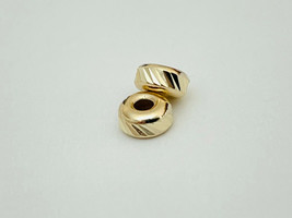 3, 4 mm  14K Gold Roundel Faceted, bar cut Bead ( price for 2 beads ) - £15.85 GBP