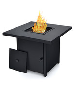 32&quot; Propane Fire Pit Table 40000 BTU Square Patio Heater W/Lid&amp;Glass Beads - £312.39 GBP