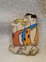 Flintstones 1994 HBP Plastic Pin w/Fred Flintstone &amp; Barney Rubble 2&quot; - £5.54 GBP