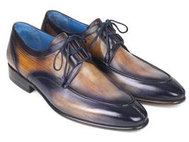Handmade leather derby oxfords tan patina with black shading lace up men shoes - £135.39 GBP+