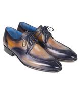 Handmade leather derby oxfords tan patina with black shading lace up men... - £133.76 GBP+