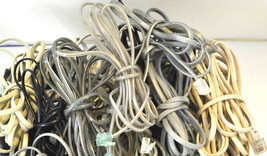 20 standard house hold tele phone cords (6ft+ea.) cables bunch box full wires - £10.64 GBP