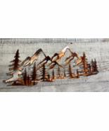 Tree &amp; Mountain Scene - Metal Wall Art - Copper 26&quot; x 10 3/4&quot; - $63.63