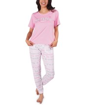Munki Munki Womens Sleepwear Mean Girls So Fetch Pajama Set,Pink,Large - £27.26 GBP