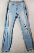 Refuge Jeans Womens Size 8 Blue Denim Cotton Pockets Straight Leg Distressed - £16.70 GBP