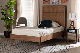 Idris Walnut Brown Twin Size Platform Bed - $9,409.49 MXN