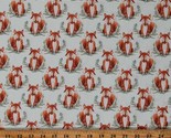 Cotton Foxes Woodland Animals Forest Friends Fabric Print by the Yard D3... - $10.95