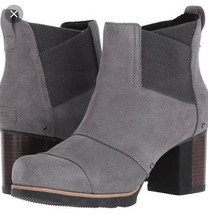Sorel Addington Chelsea Grey Leather Block Heel Boot $200, Sz 10, NIB! - £114.38 GBP