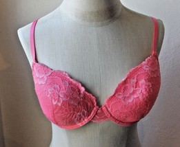 Vassarette Lace-Covered Underwire Bra Style 75-260 ~Pink~Size 34D/75 - £6.84 GBP
