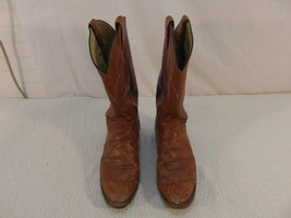 Men&#39;s Tony Lama El Paso Authentic Light Brown Leather 10 D Cowboy Boots 33024 - £43.52 GBP