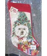 Xmas Stocking WESTIE TERRIER Needlepoint Christmas Stocking NIP - £51.35 GBP