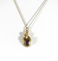Estate 14k Yellow Gold Scrollwork Amethyst Necklace - £86.05 GBP