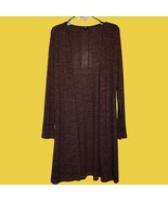 Aéropostale Long Burgundy Speckled Cardigan L - $353.35 MXN