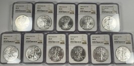 Lot of 11 Silver American Eagles Graded by NGC as MS-69 (See details) - $593.99