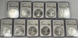 Lot of 11 Silver American Eagles Graded by NGC as MS-69 (See details) - £475.96 GBP