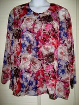 KORET Plus Size 22W 2-Pc Set Blouse Shell Tank Shirt Top Maroon Floral Sheer USA - £7.54 GBP