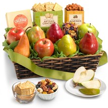 Classic Fresh Fruit Basket Gift with Crackers Cheese and Nuts for Birthday Thank - £69.17 GBP