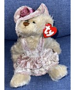 TY 1993 DARLENE the Jointed Teddy BEAR ATTIC TREASURES Rose Dress &amp; Hat ... - £9.57 GBP