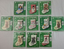 Mini XMAS Stocking X Stitch Kits 12 Lot 3&quot; Ornament NMI Stitch N Hang NEW - £21.62 GBP