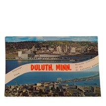 Postcard Greetings From Duluth Minnesota Aerial Multi-View Posted - $14.15